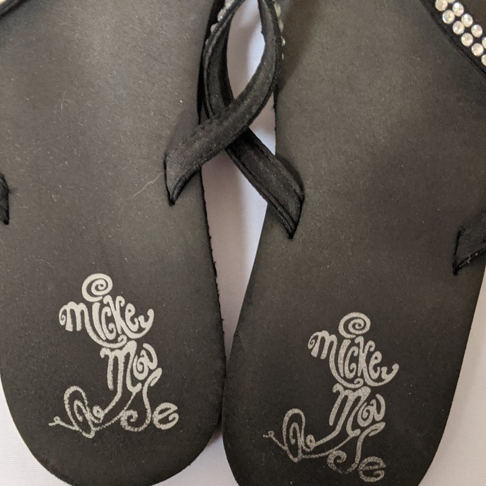 DISNEY MICKEY SANDALS SIZE 8.5 Black/Silver - Picture 4 of 4